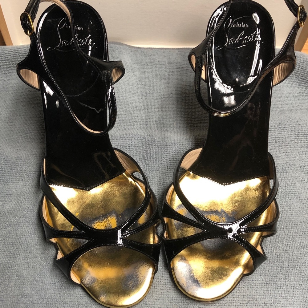 Christian Louboutin Noeudette Size 38 Black / Gold